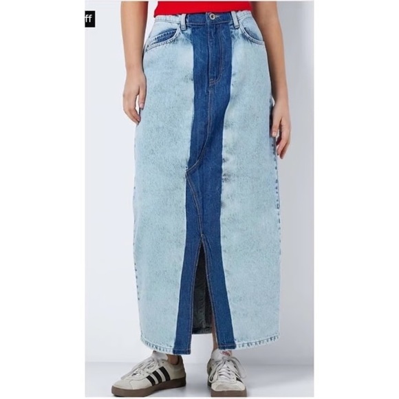 Noisy May • NWT Two-Tone Denim Maxi Skirt - Picture 1 of 2